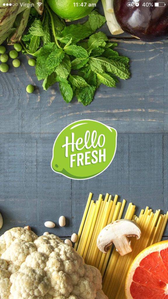 HelloFresh App Starting Page
