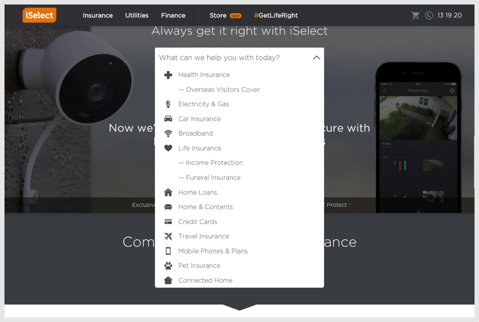 Dropdown menu illustration