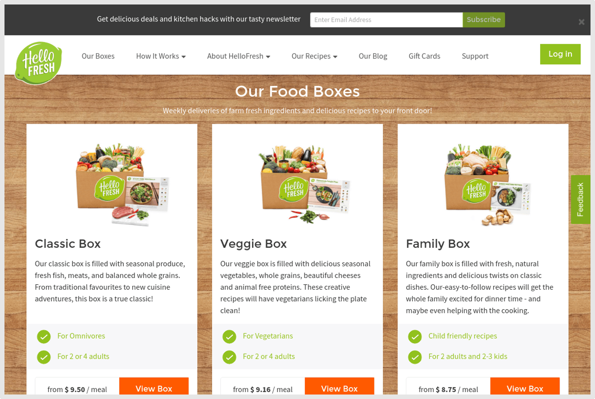 HelloFresh Bood Boxes