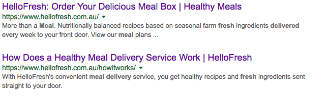 HelloFresh SERPs Titles