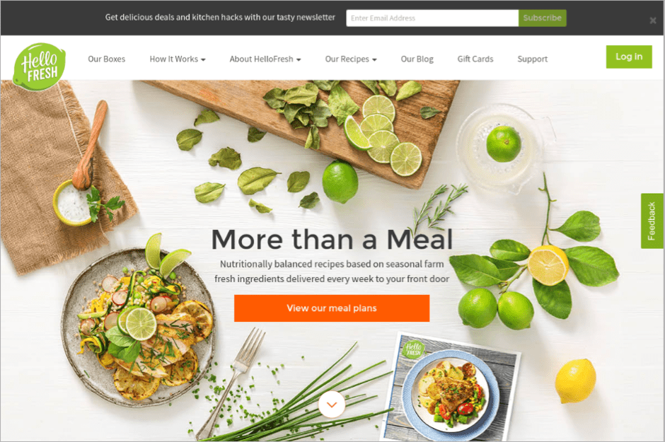 HelloFresh Homepage
