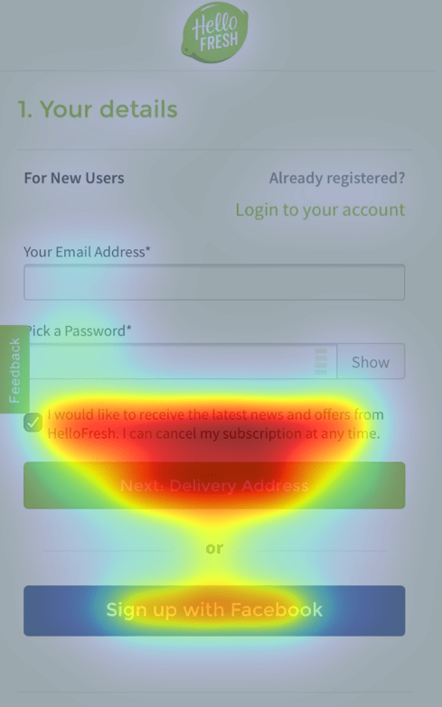 Mobile Checkout Heatmap