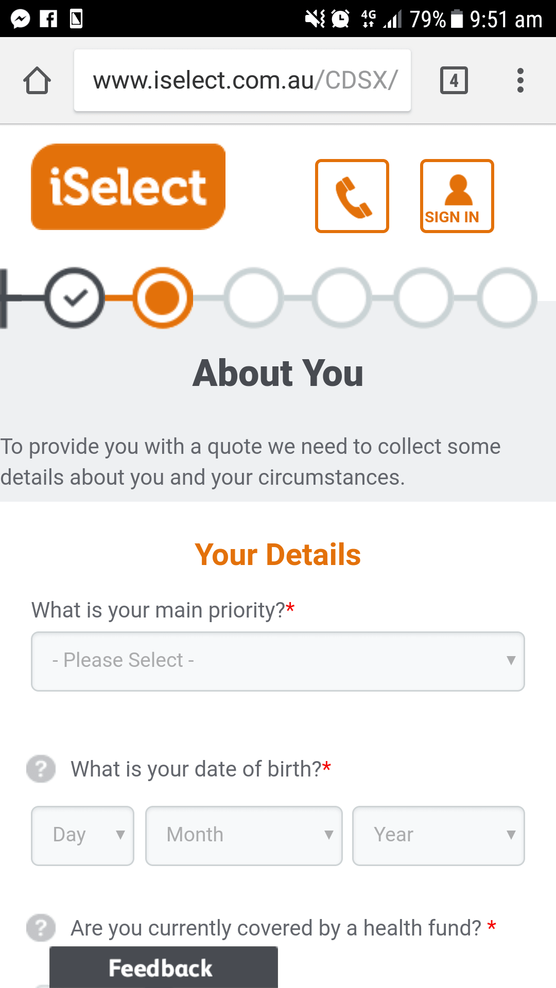 Mobile Form Page