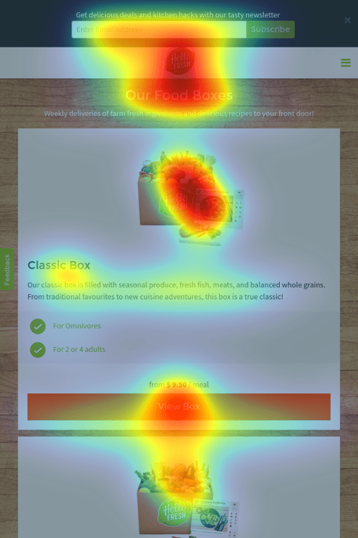 Mobile Select a Box Size Heatmap