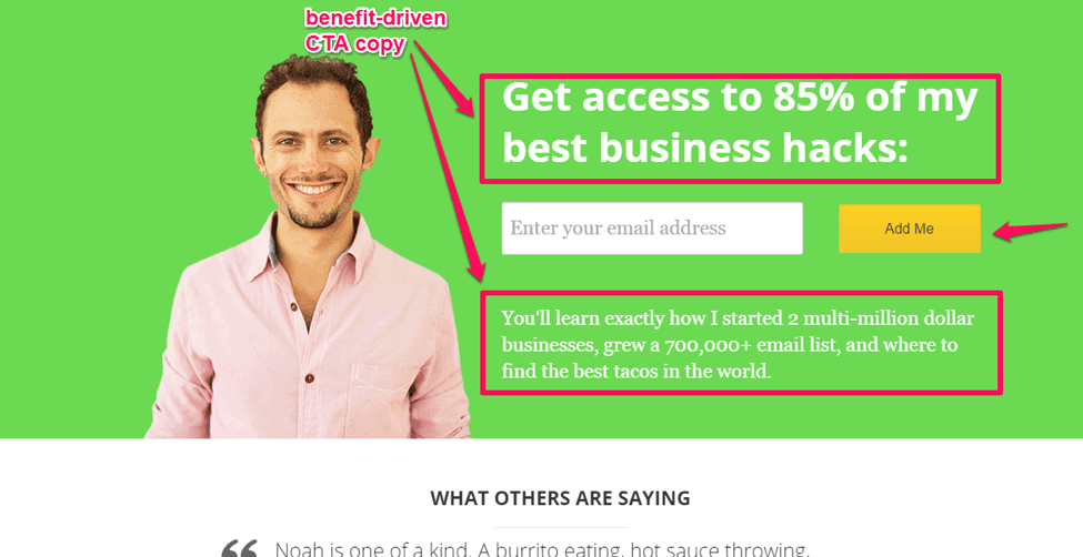 Benefit Call To Action