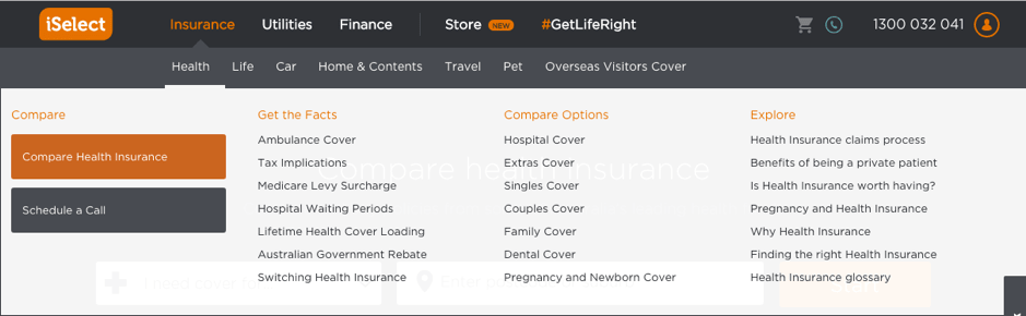 Top Menu iSelect