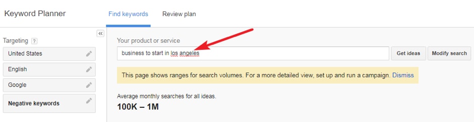google keyword planner