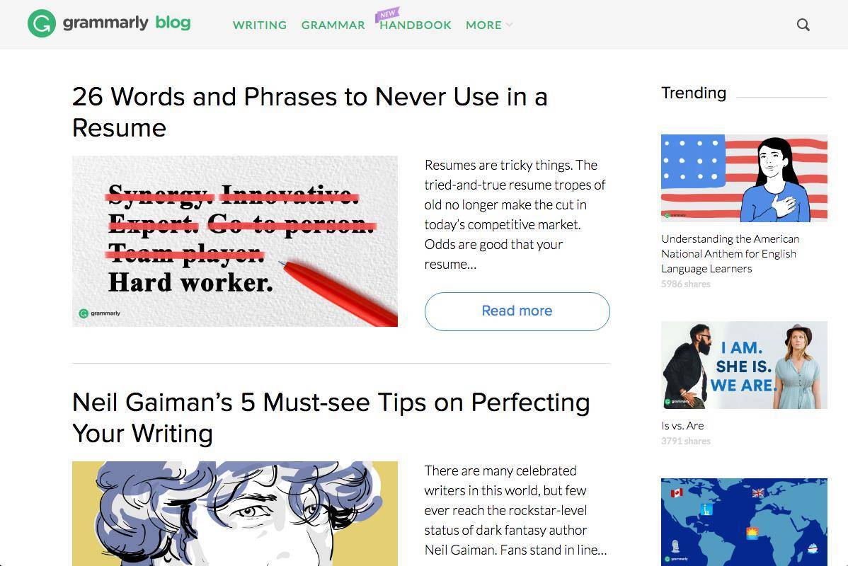 Blog home page