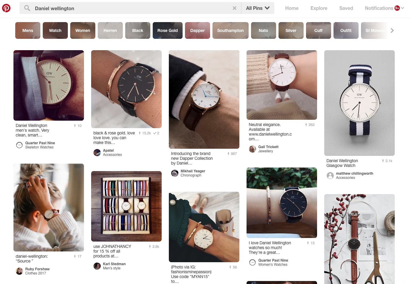 DW watches Pinterest