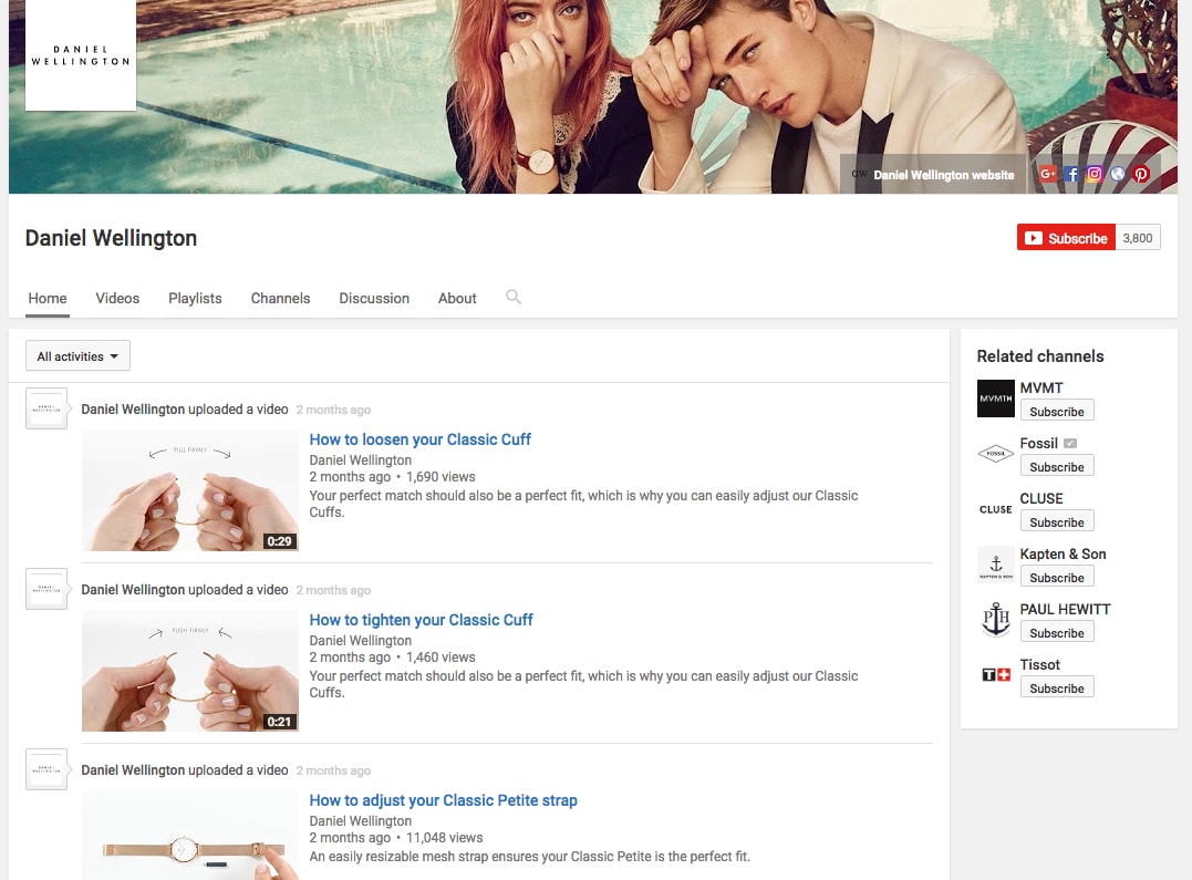 Daniel Wellington Youtube
