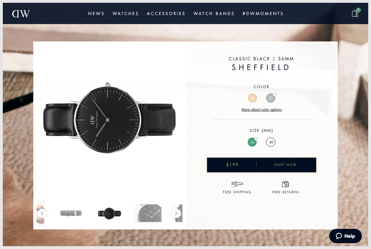 Desktop Product Page