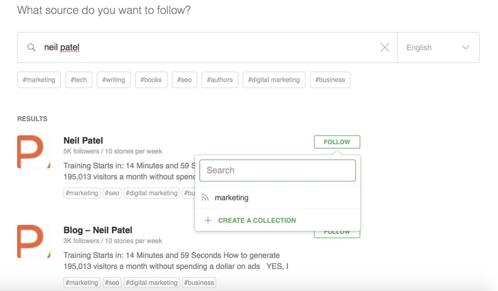 Feedly neil patel source