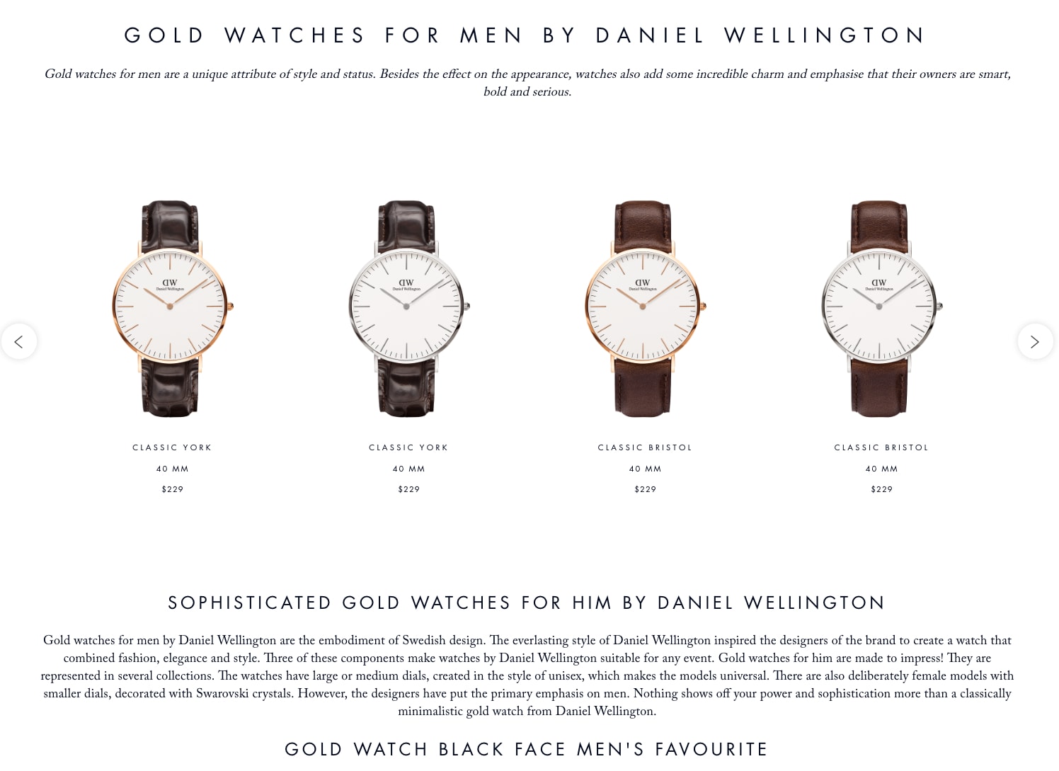 Gold watches page