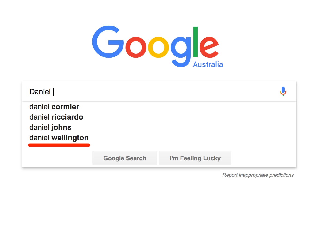 Google Search Daniel