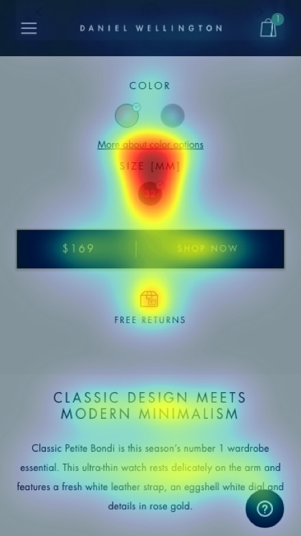 Mobile Product Page 2 Heat Map