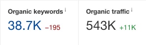 Organic Keywords and Traffic