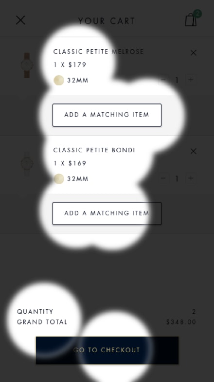 Your Cart mobile Attention Map