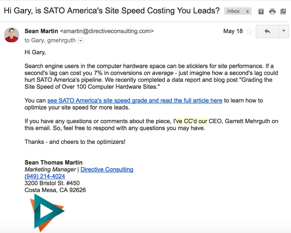 crazyegg cold email