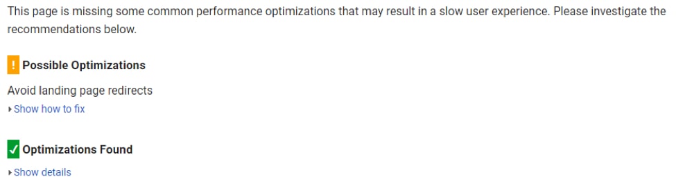 mobile page speed optimizations