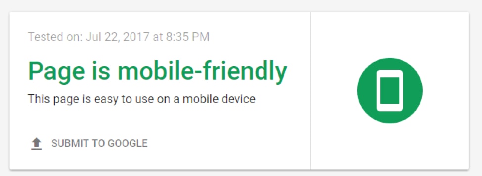 page is mobile friendly
